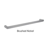 Bellino Solid Brass Single Or Double Towel Rail 600mm In Chrome, Matte Black, Black & Chrome, High Gloss Black, Brushed Gold, Brushed Nickel & Gunmetal Grey-Single brushed nickel